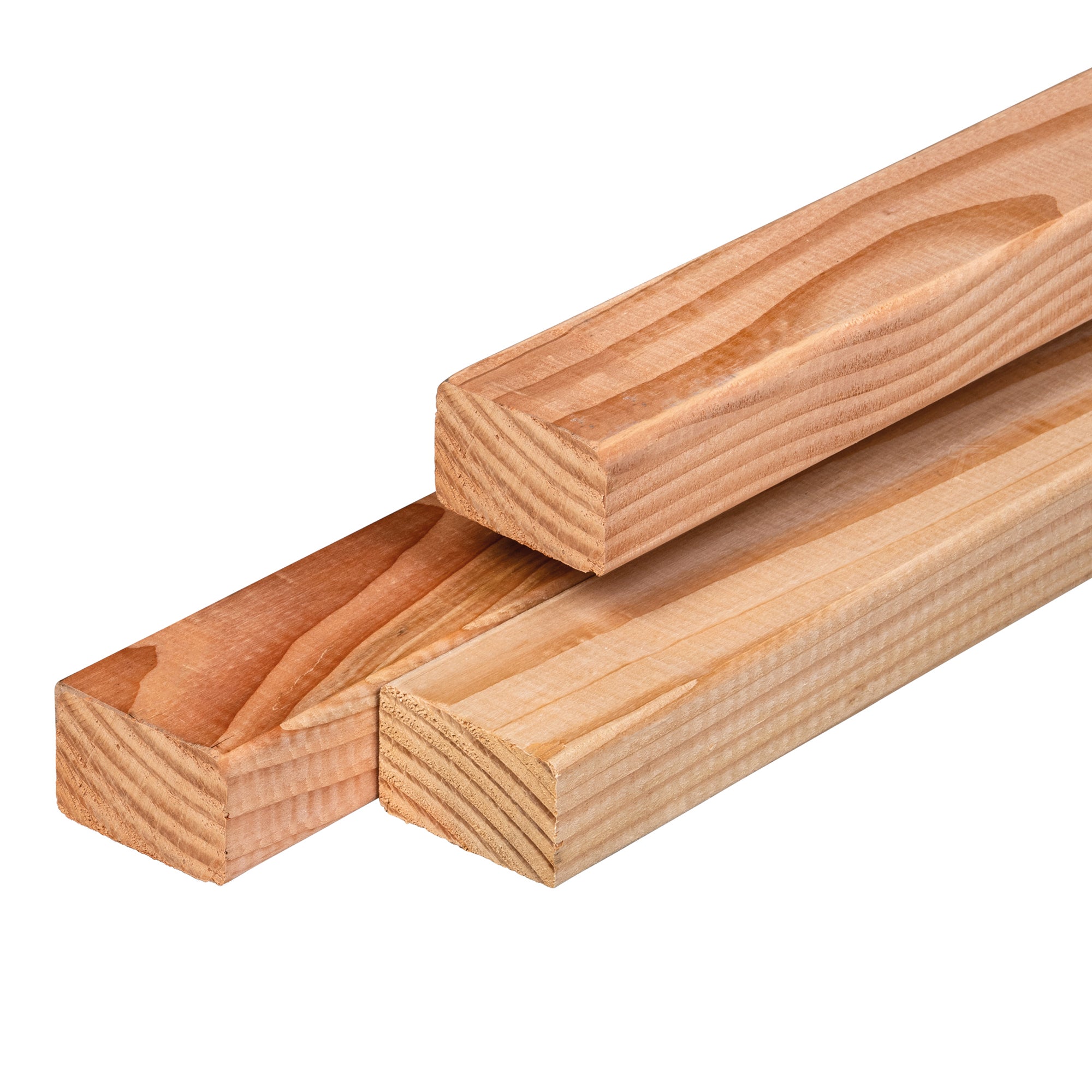 Douglas regel 4,5 x 7,0 x 400 cm, gedroogd, geschaafd, 4 ronde hoeken