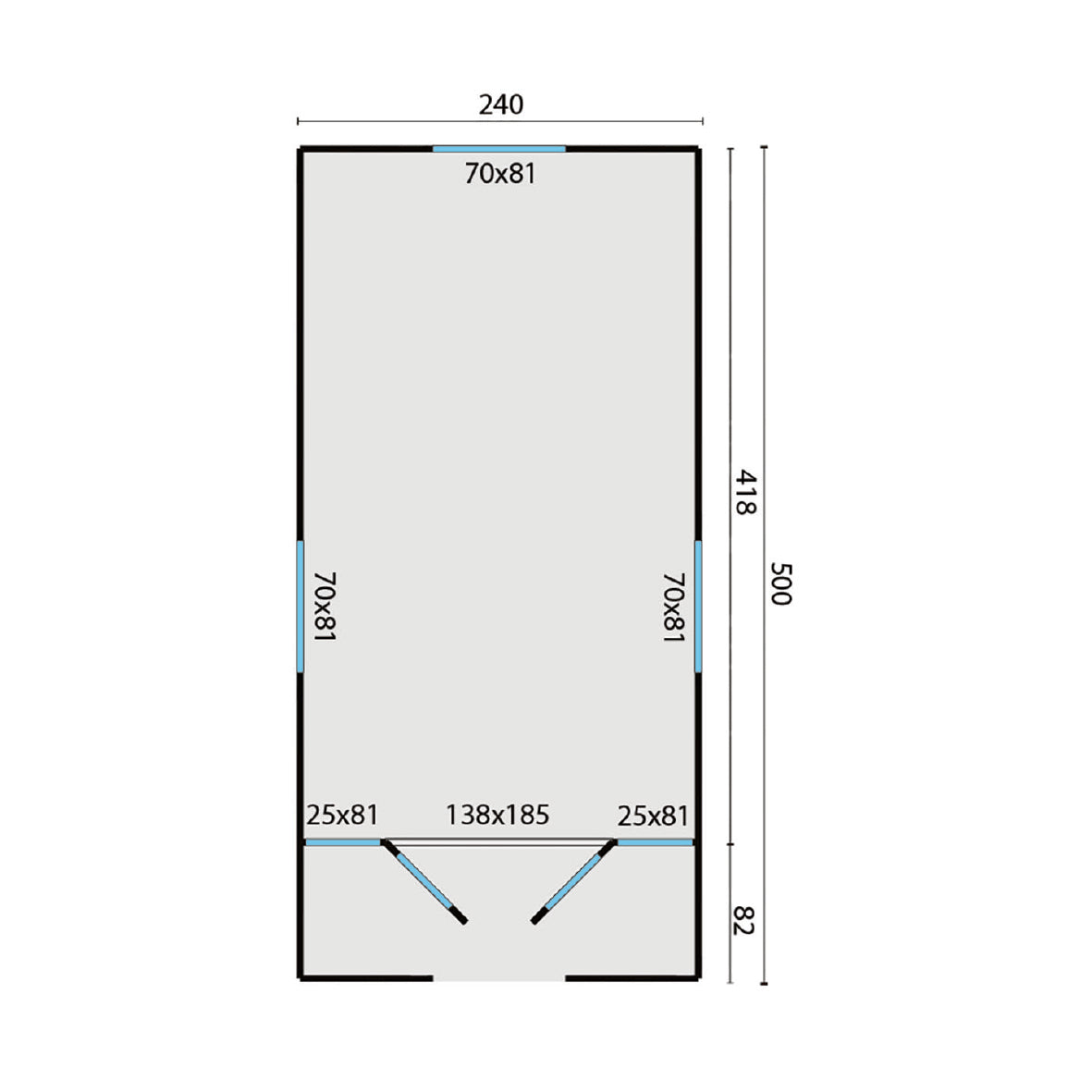 Circuswagen Kathy | 19mm | vuren onbehandeld | 500 x 240 cm | excl. onderstel