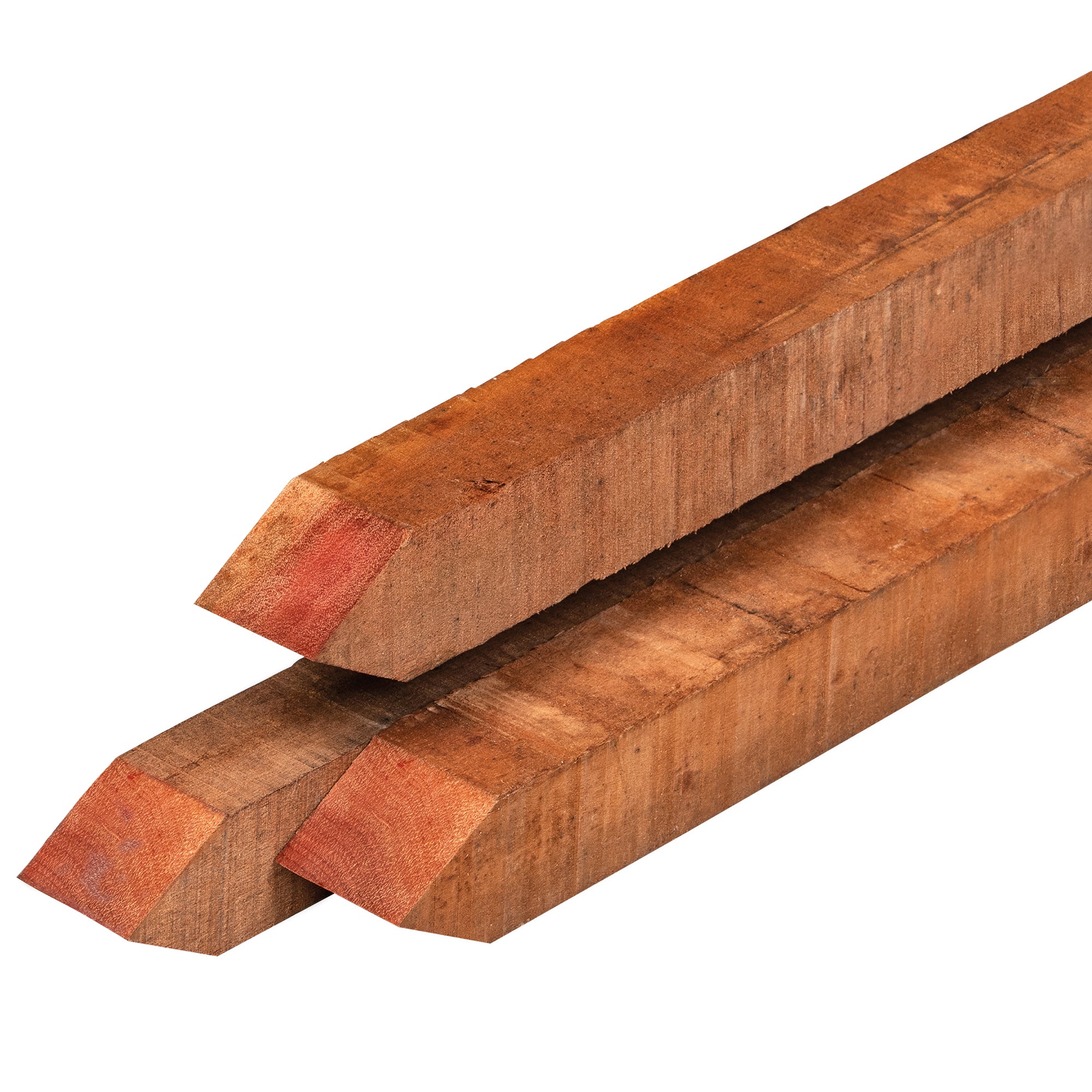 Angelim vermelho hardhout paal 4,0 x 4,0 x 60 cm fijnbezaagd, gepunt