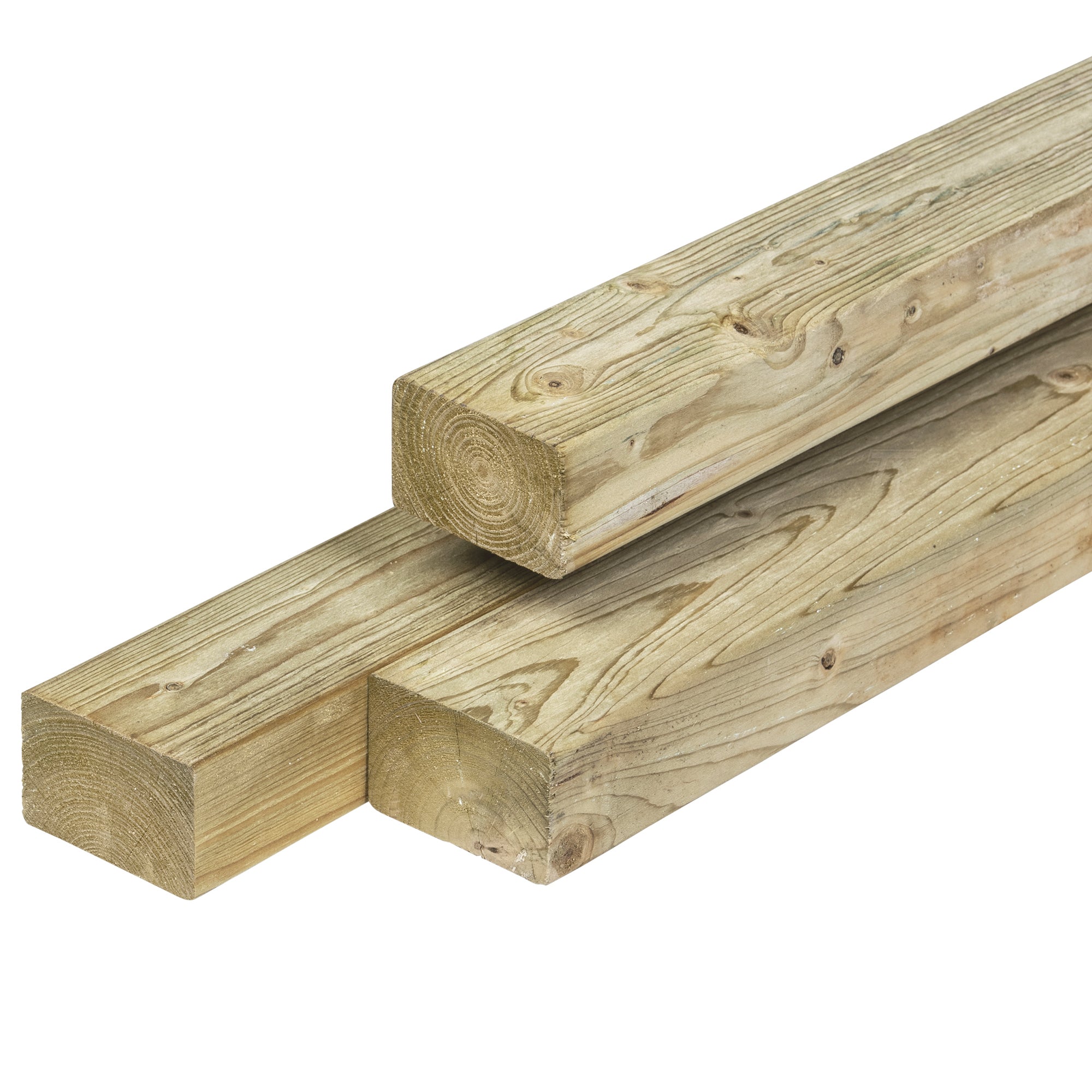 NE vuren regel 4,5 x 7,0 x 360 cm, vers, groen geïmpregneerd, geschaafd, 4 ronde hoeken