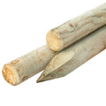 Grenen pallisade Ø 8,0 x 60 cm, groen geïmpregneerd, gepunt, rond gefreesd, gekruind