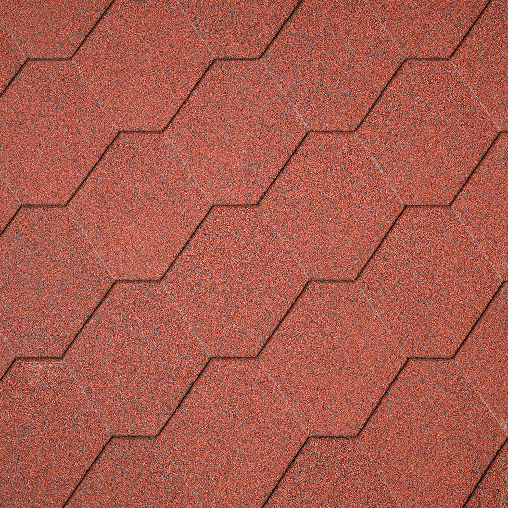 Dakshingles hexagonaal rood - pak 3 m²