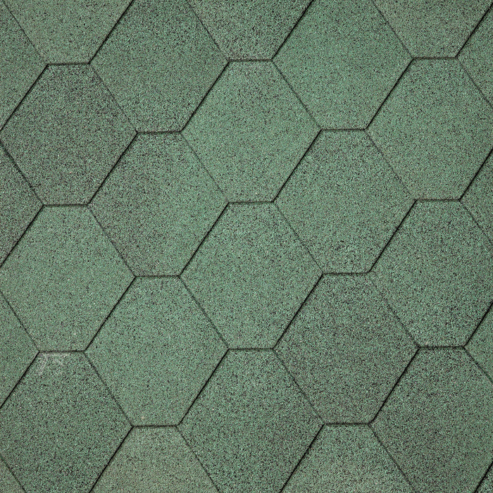 Dakshingles hexagonaal groen - pak 3 m²