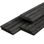 ME vuren triple profiel 2,2 x 14,0 x 360 cm, gedroogd, zwart gespoten, geschaafd