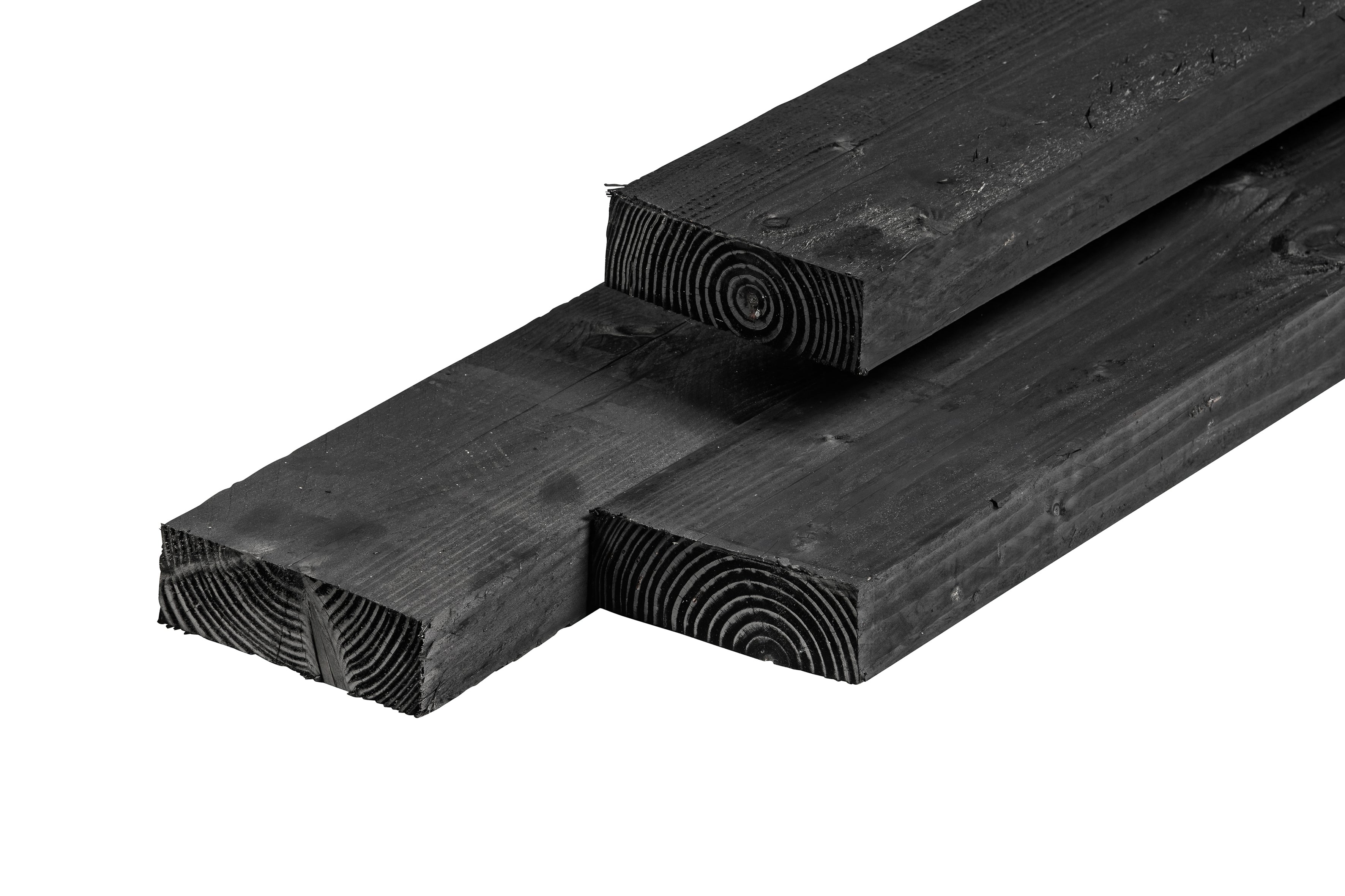 Douglas ligger 6,3 x 17,5 x 500 cm, vers, zwart geïmpregneerd, fijnbezaagd, scherpkantig