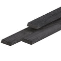 Douglas rhombus profiel 2,0 x 6,5 x 360 cm, gedroogd, zwart gespoten, geschaafd, 4 ronde hoeken
