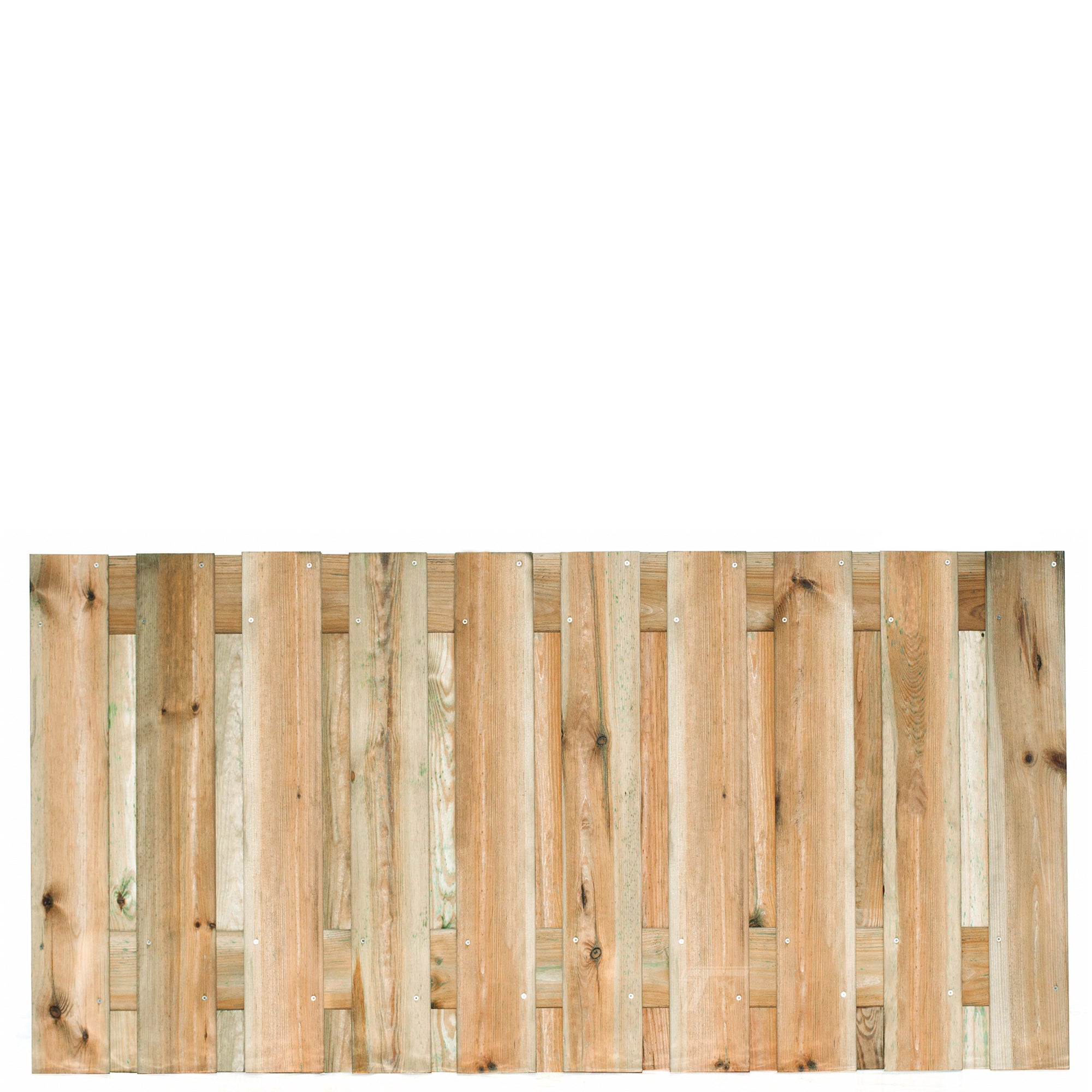 Tuinscherm Enschede, groen geïmpregneerd grenen, RVS-geschroefd, 21-planks (19+2) 180 x 90 cm