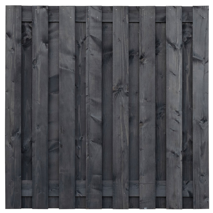 Tuinscherm Douglas zwart geïmpregneerd, 17-planks (15 +2) Sabien 180 x 180 cm