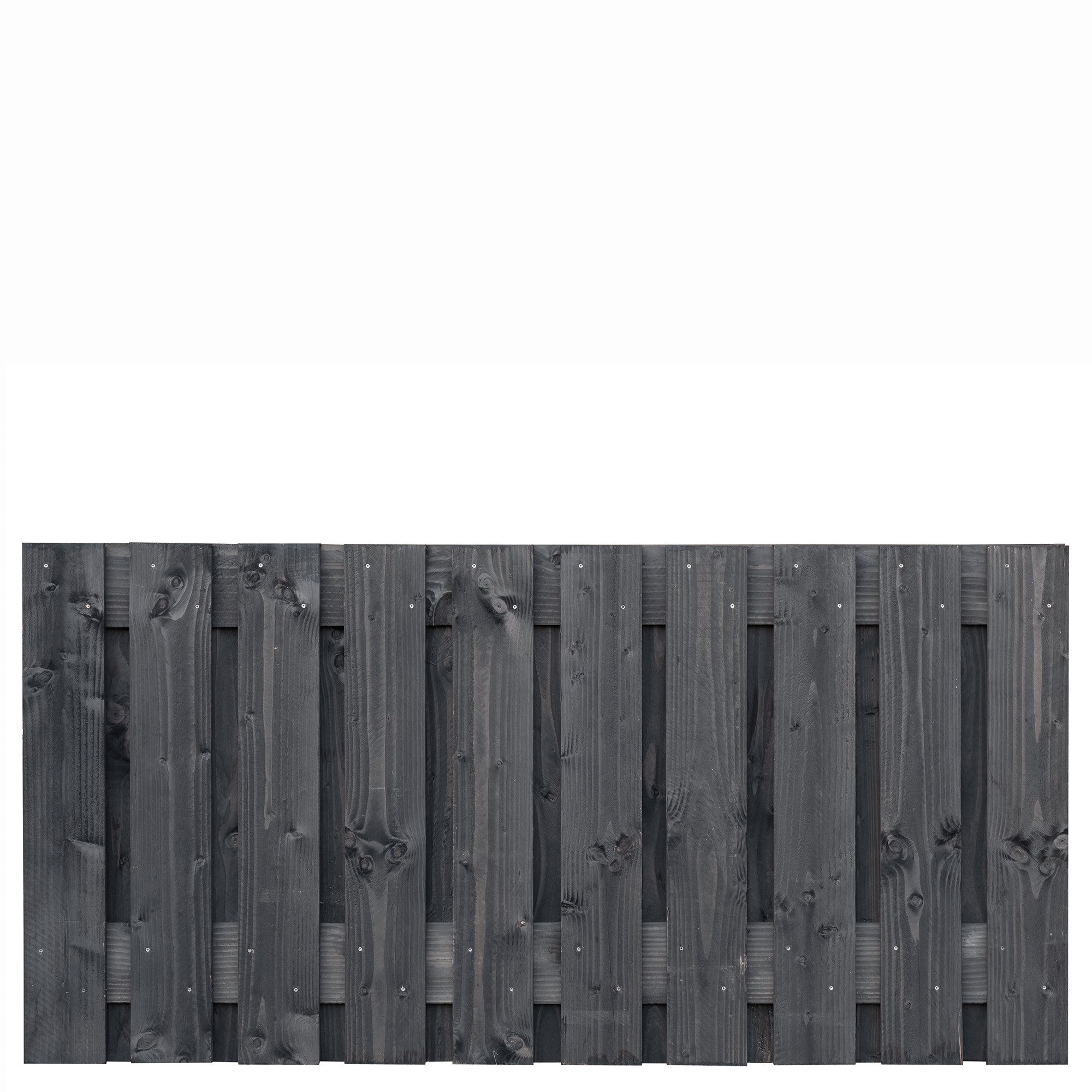 Tuinscherm Marlies, zwart geïmpregneerd douglas, RVS-geschroefd, 21-planks (19+2) 180 x 90 cm
