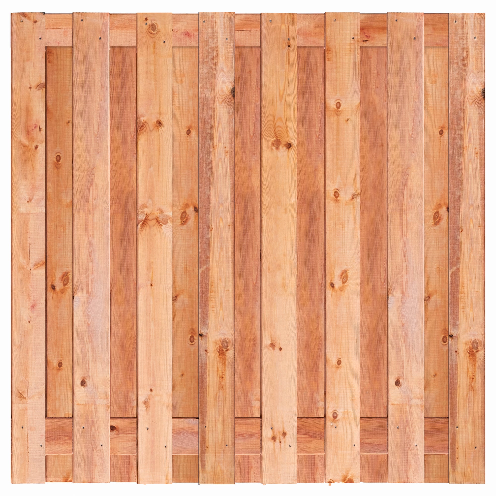 Tuinscherm Marrakesh, Red Class Wood geïmpregneerd ME vuren, RVS-geschroefd, 17-planks (15+2) 180 x 180 cm