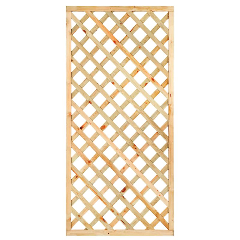 Trellis met lijst, diagonale lamellen grenen groen geïmpregneerd H180 x B90 cm