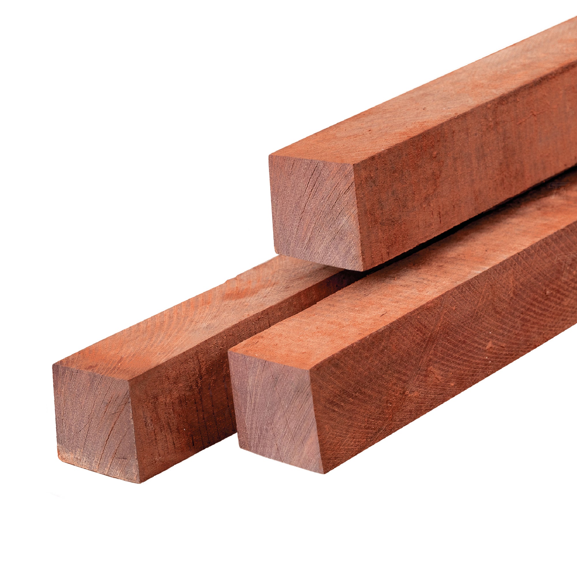 Angelim vermelho hardhout paal 6,0 x 6,0 x 400 cm fijnbezaagd, ongepunt
