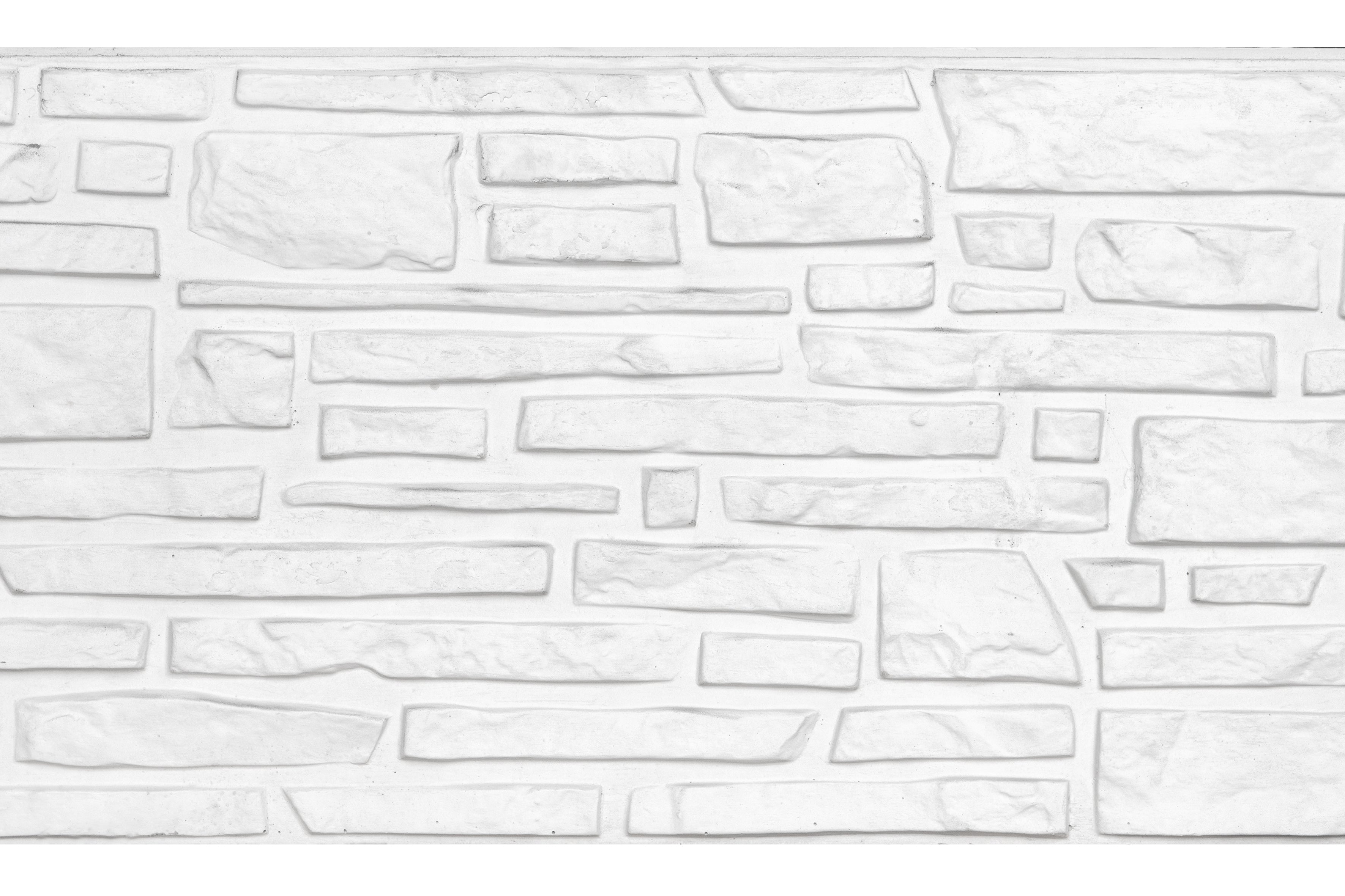 Berton©-motiefplaat smal wit/grijs H26 x D3,5 x L184 cm Rustico