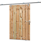 Tuindeur schuifsysteem grenen groen geïmpregneerd H195 x 130 cm