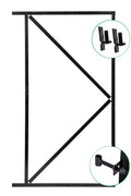 IJzeren deurframe incl. luxe inbouwslotset zwart H155xB120cm | zwart gespoten
