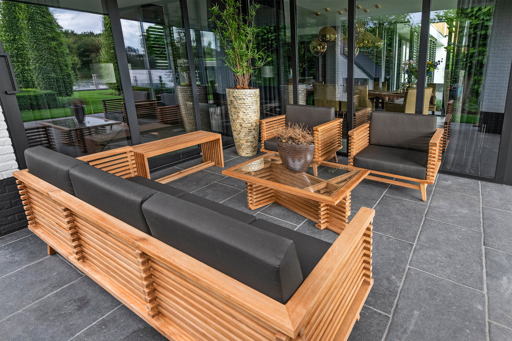 Teak loungeset Riverside 3-zits bank incl. kussens