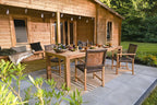 Tuintafel teak 250 x 100 cm solide modern