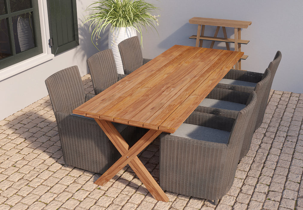 Tuintafel Rustiek Teak 350 x 100 cm kruispoot