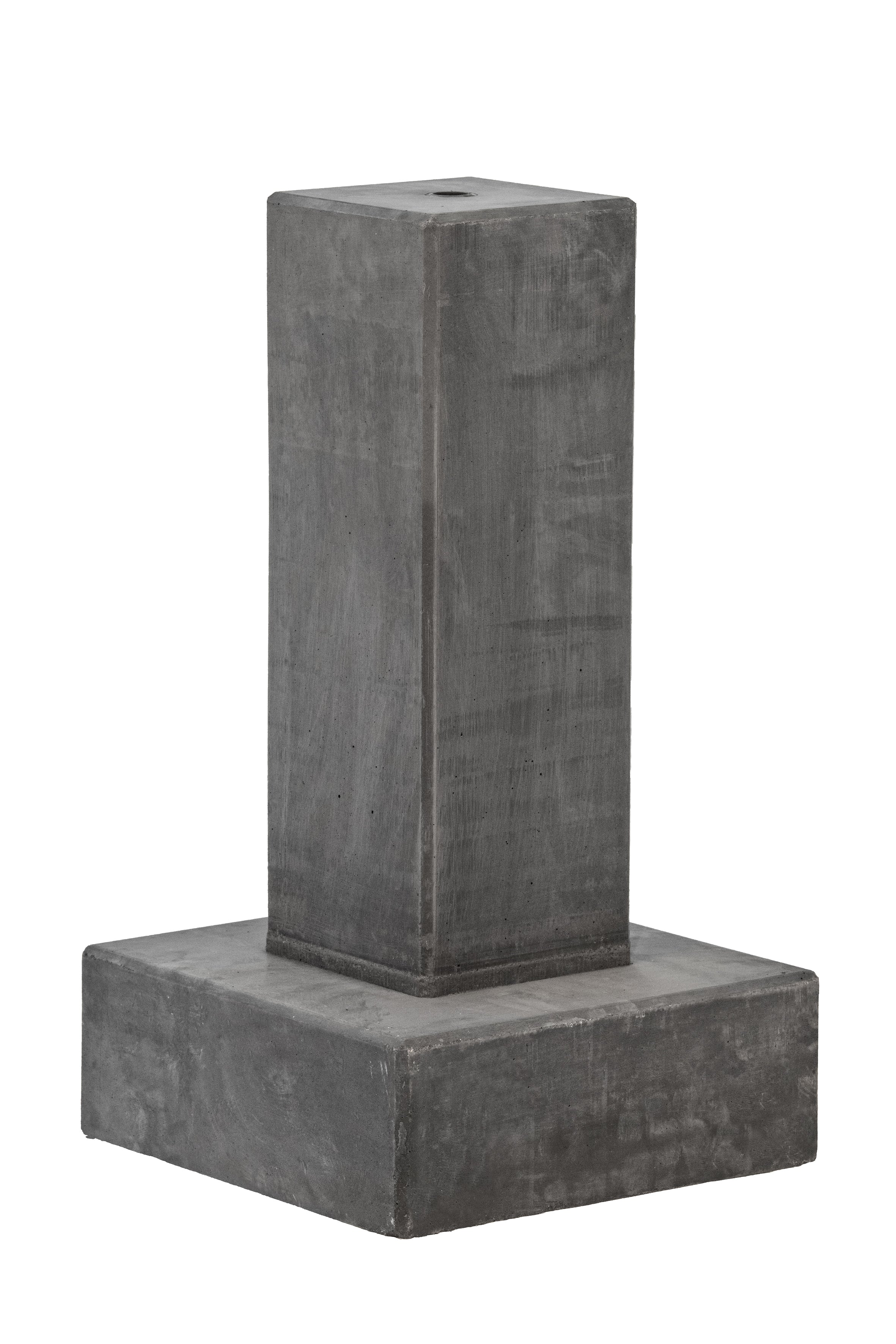 Berton© betonpoer (28,0 x 28,0) > (14,0 x 14,0) x 50,0 cm, antraciet, M16-bus, blokpoer
