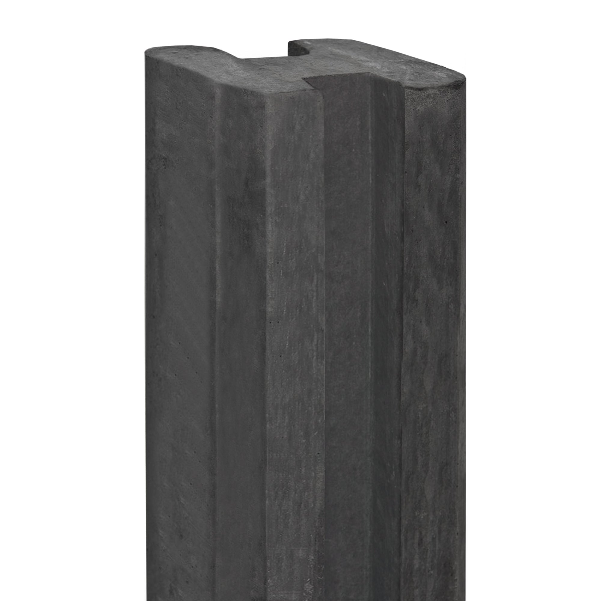 Berton©-sleufpaal Reest antraciet gecoat 115 x 115 x 316 cm tussenmodel met kabeldoorvoer