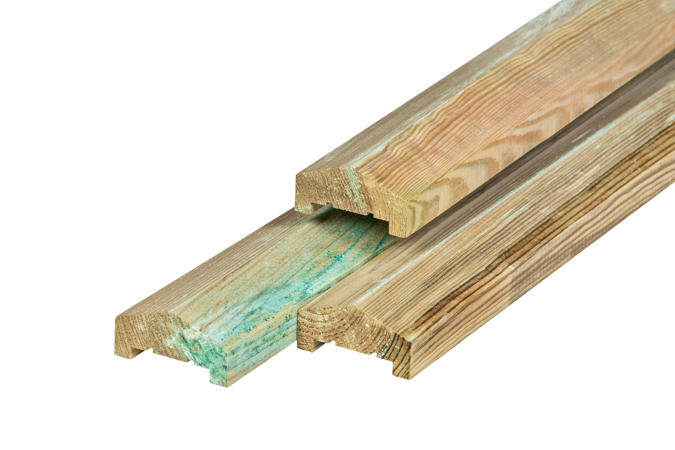 Grenen afdekkap 3,5 x 8,5 x 180 cm, vers, groen geïmpregneerd, geschaafd, piramide