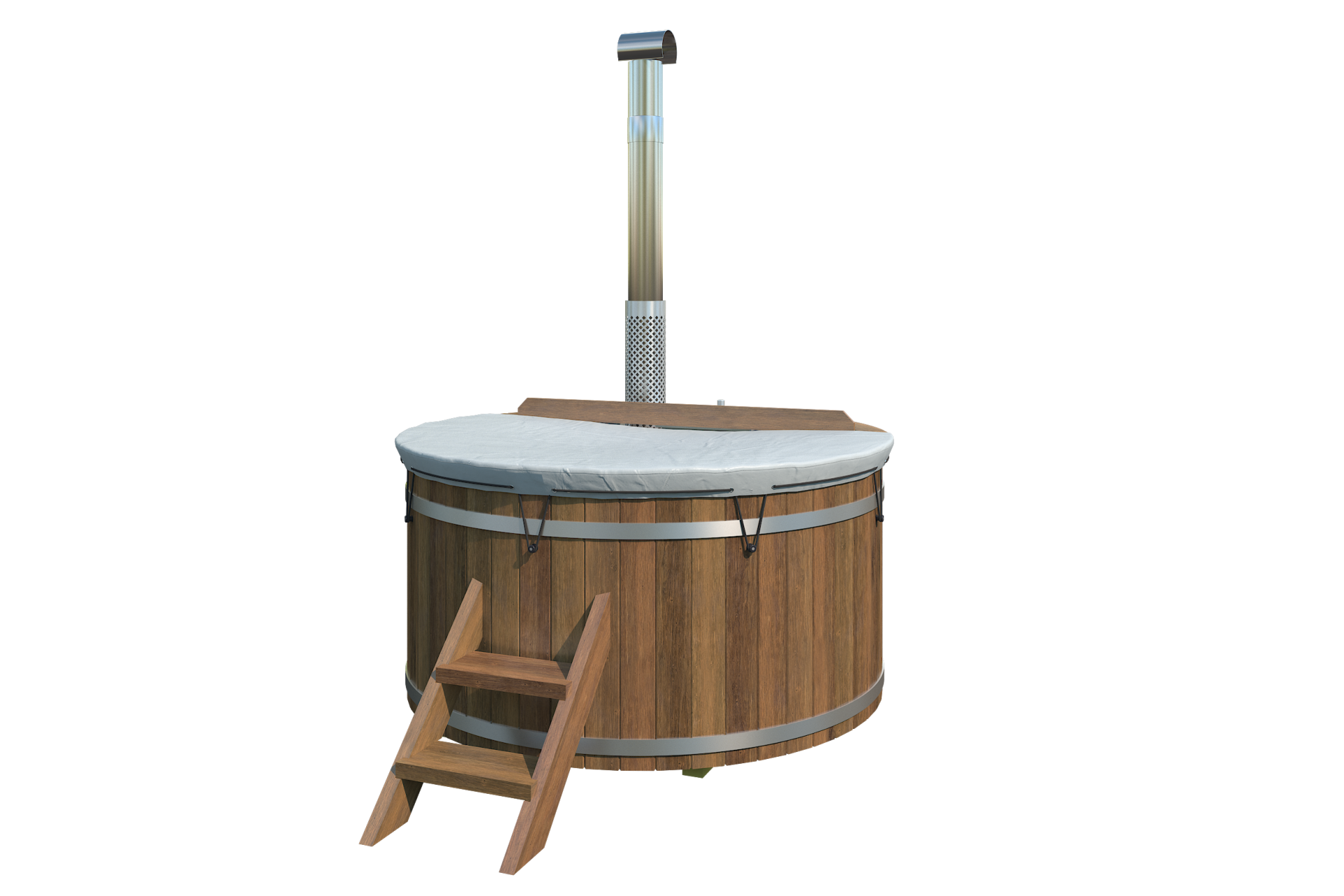 Hottub met interne RVS kachel Ø180 cm Thermowood