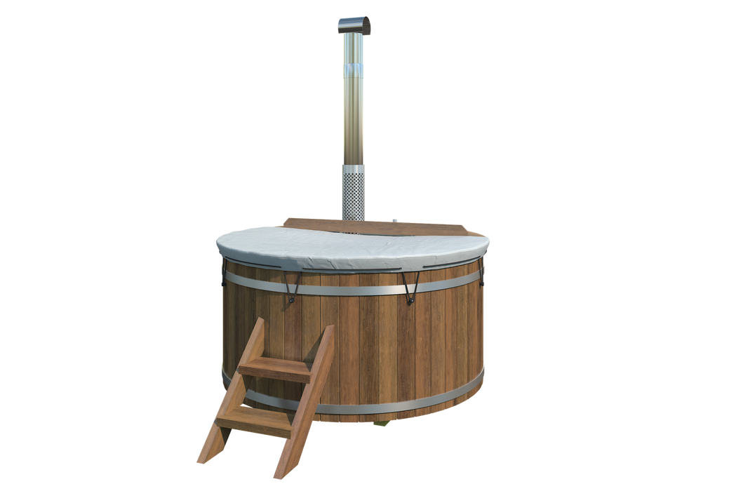 Hottub met interne RVS kachel Ø180 cm Thermowood