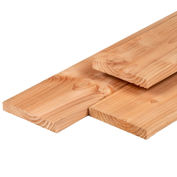 Douglas kantplank gedroogd, 1 zijde fijnbezaagd, 3 zijden geschaafd 2,8 x 19,5 x 500 cm