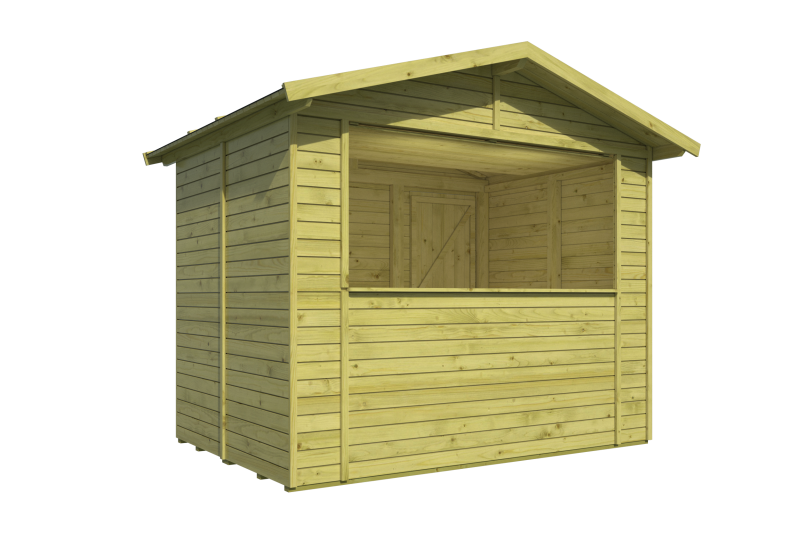 Kiosk Vixen | 16mm | groen geïmpregneerd  | 266 x 175 cm | incl. vloer