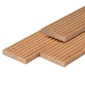 Bangkirai hardhout vlonderplank 2,5 x 14,5 x 305 cm kunstmatig gedroogd, geschaafd, 1 zijde 7 groeven