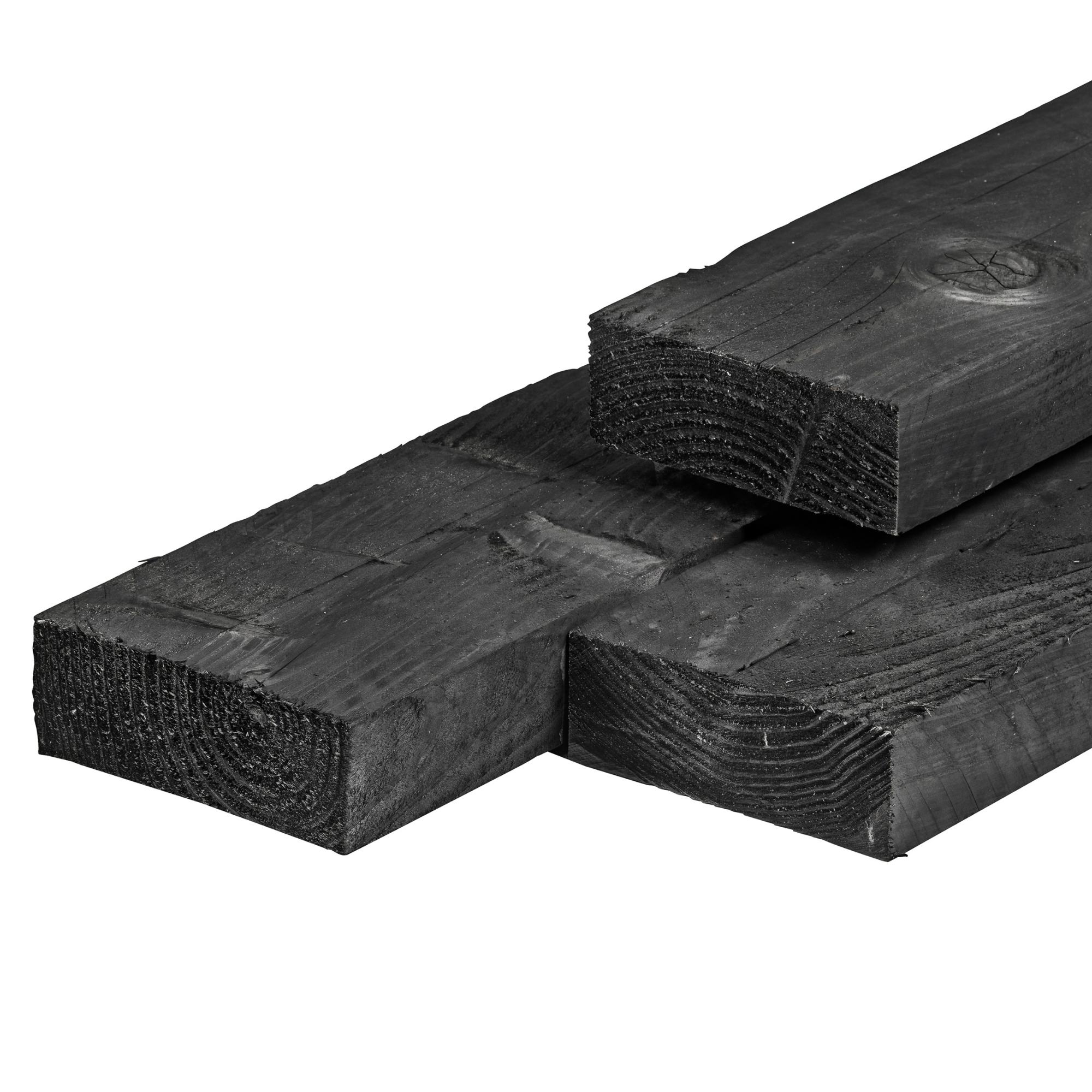 Douglas ligger 5,0 x 15,0 x 500 cm, vers, zwart geïmpregneerd, fijnbezaagd, scherpkantig