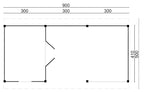 DHZ Plat dak Nijverdal Douglas 900 x 410 cm zwart geïmpregneerd