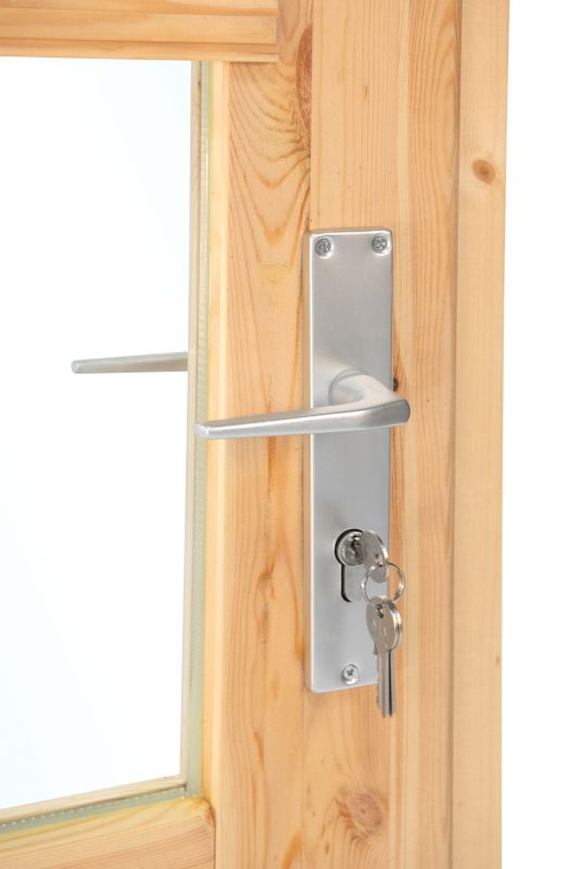 Dubbele deur+kozijn, vuren, dubbel glas DL8