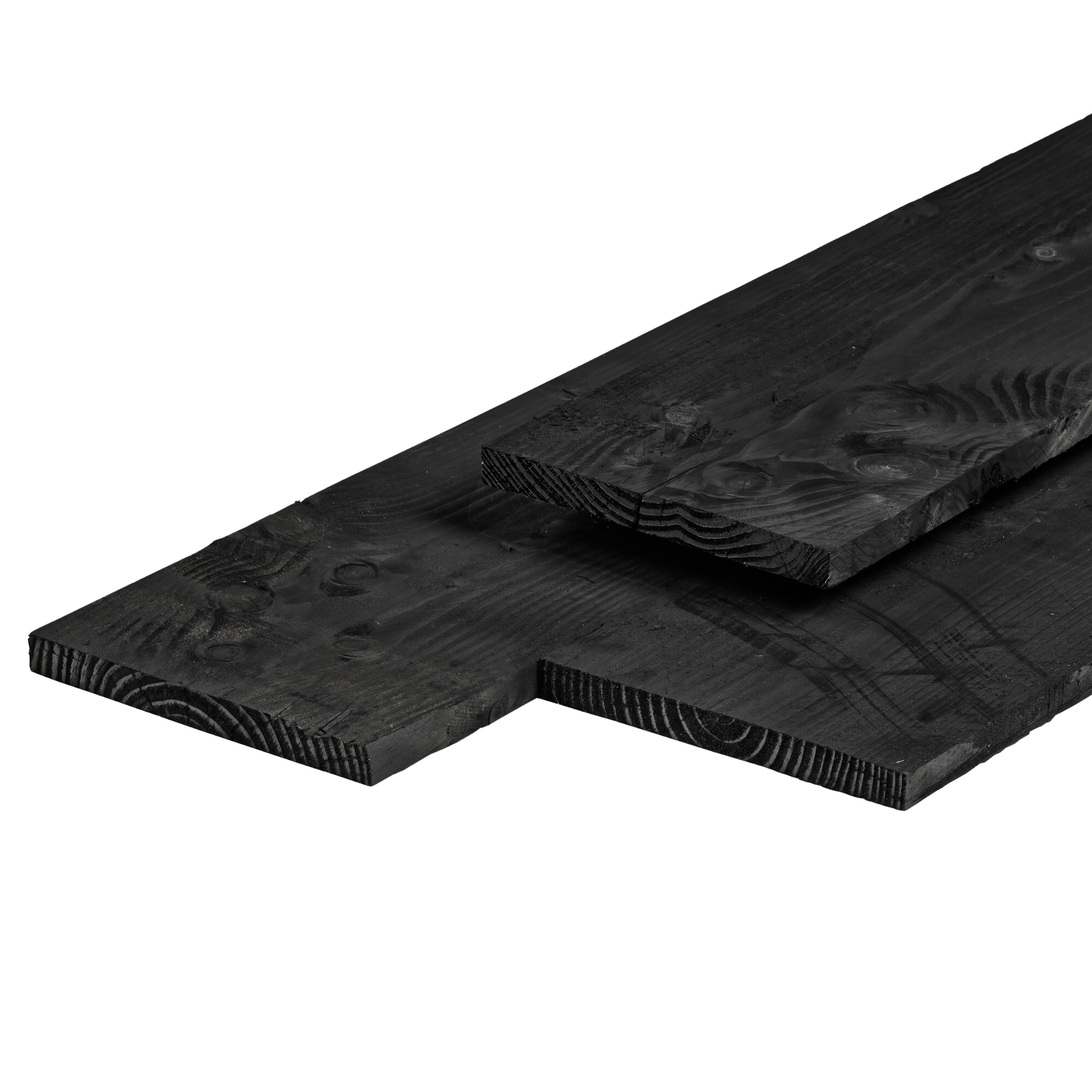 Douglas kantplank 2,2 x 20,0 x 500 cm, vers, zwart gespoten, fijnbezaagd, scherpkantig