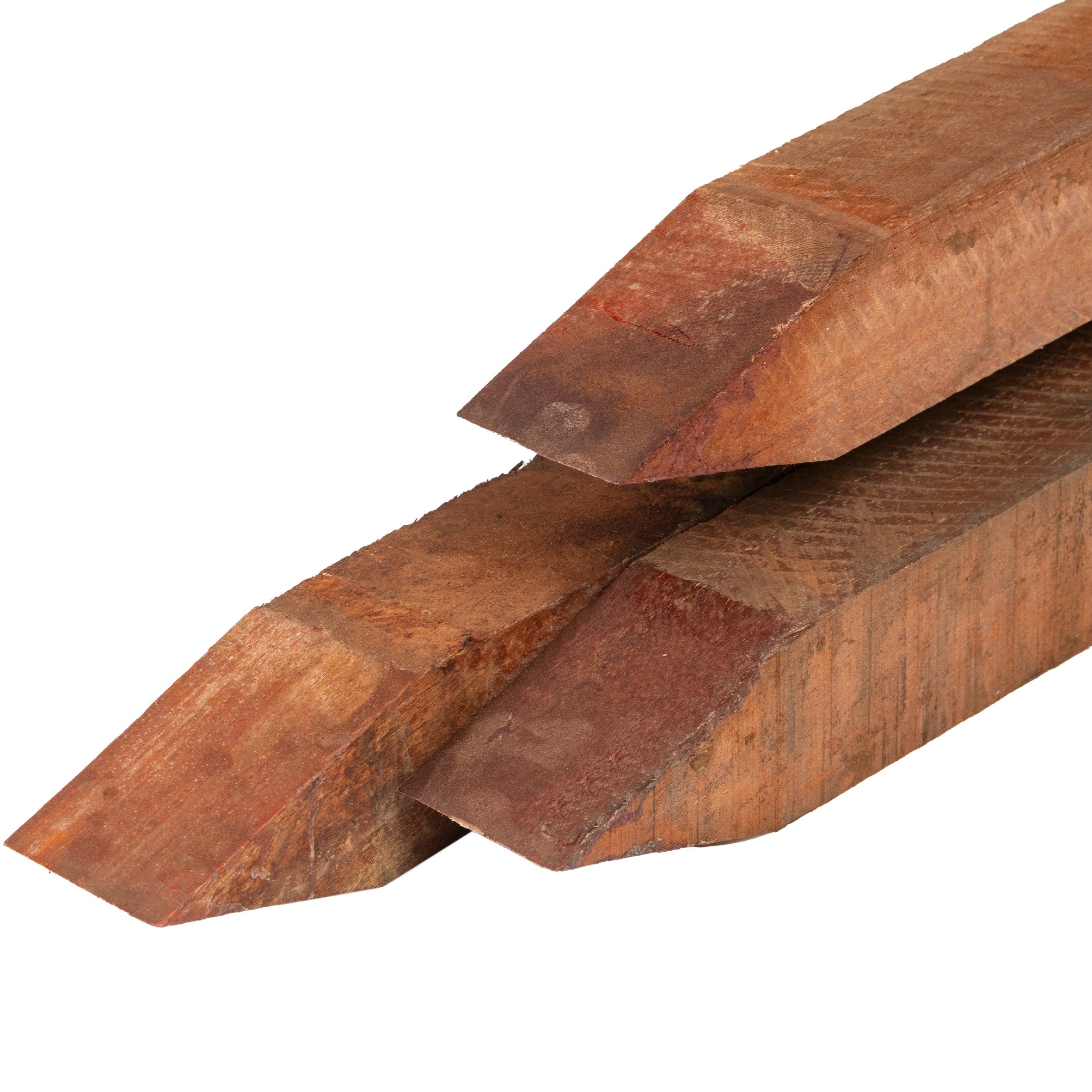 Angelim vermelho hardhout paal 6,0 x 6,0 x 150 cm fijnbezaagd, gepunt