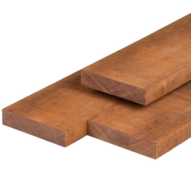 Azobé hardhout bestekhout 5,0 x 15,0 x 500 cm fijnbezaagd