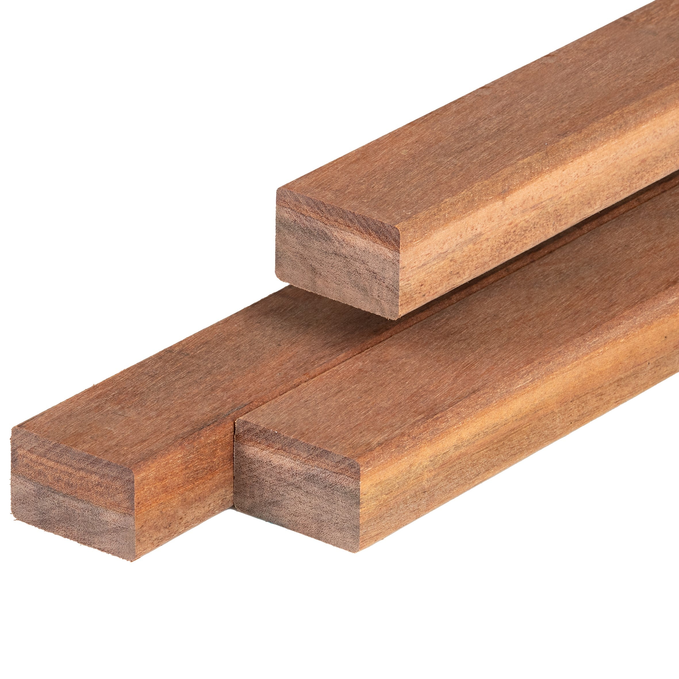 Azobé hardhout regel 4,5 x 7,0 x 400 cm geschaafd, 4 ronde hoeken