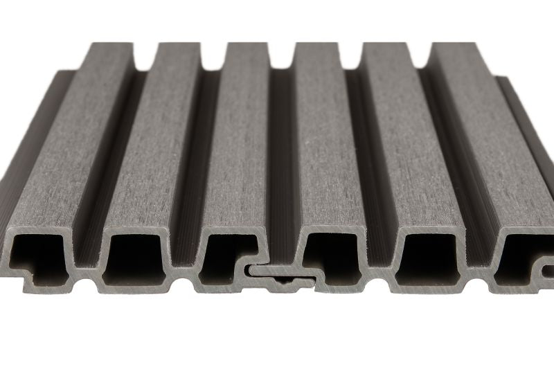 PuraTech 30 composiet triple profiel 3,3 x 17,0 x 290 cm, dark grey, fijne houtnerf