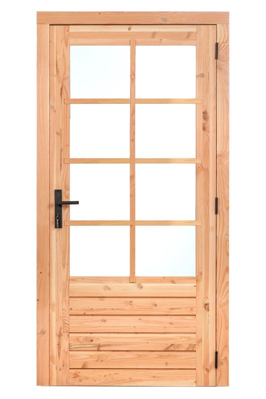 Douglas enkele glas deur dubbelglas 8-ruits B1100xH2150mm buitenmaat, rechtsdraaiend