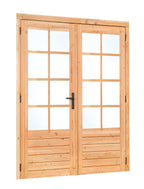 Douglas dubbele glas deur dubbelglas 8-ruits B2050xH2150mm buitenmaat, linksdraaiend