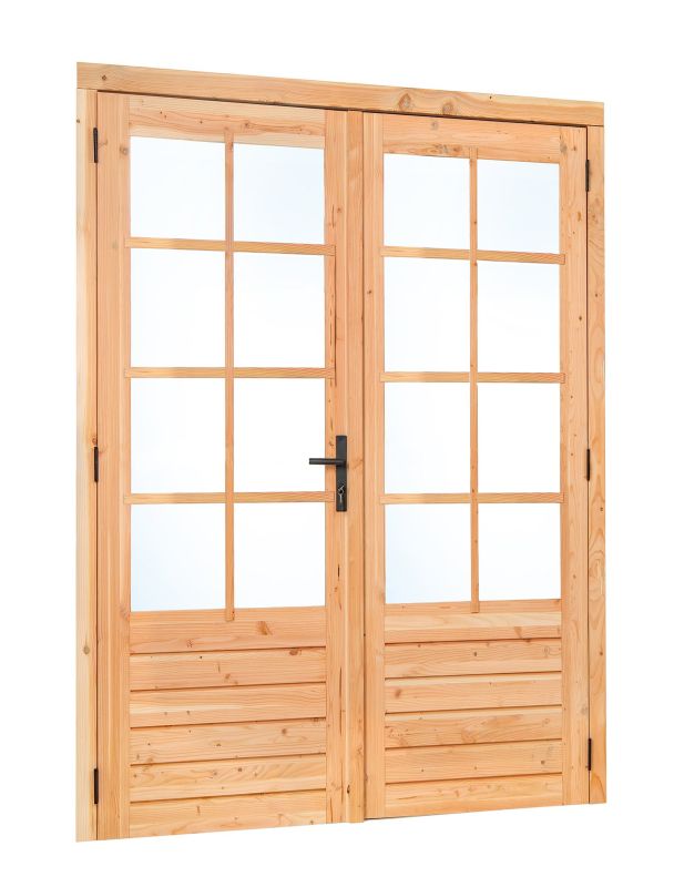 Douglas dubbele glas deur dubbelglas 8-ruits B2050xH2150mm buitenmaat, linksdraaiend