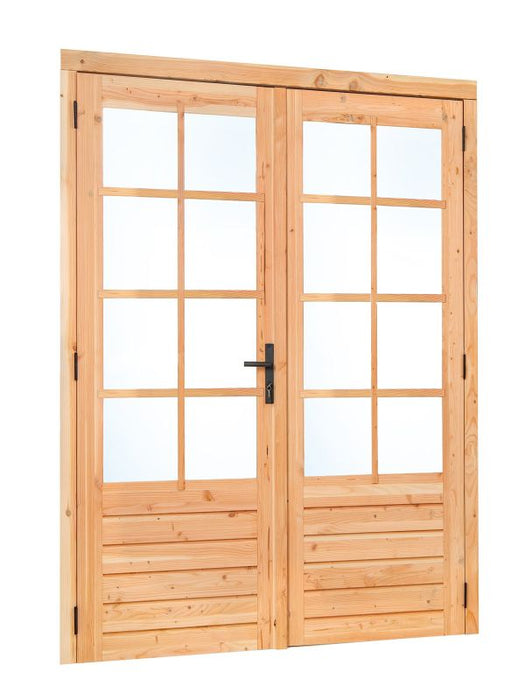 Douglas dubbele glas deur dubbelglas 8-ruits B2050xH2150mm buitenmaat, linksdraaiend