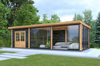 DHZ Plat dak Nijverdal Douglas 900 x 410 cm zwart geïmpregneerd