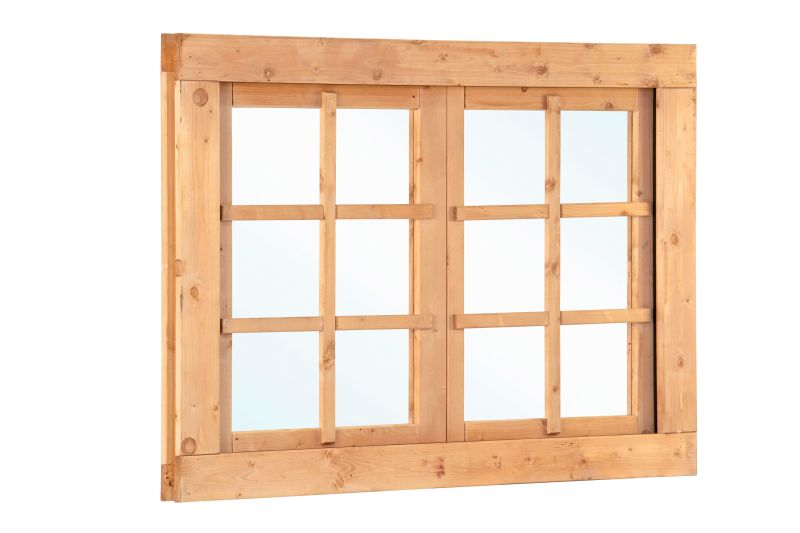Douglas uitzetraam 6-ruits dubbel B1252xH900mm buitenmaat (rvs beslagset)