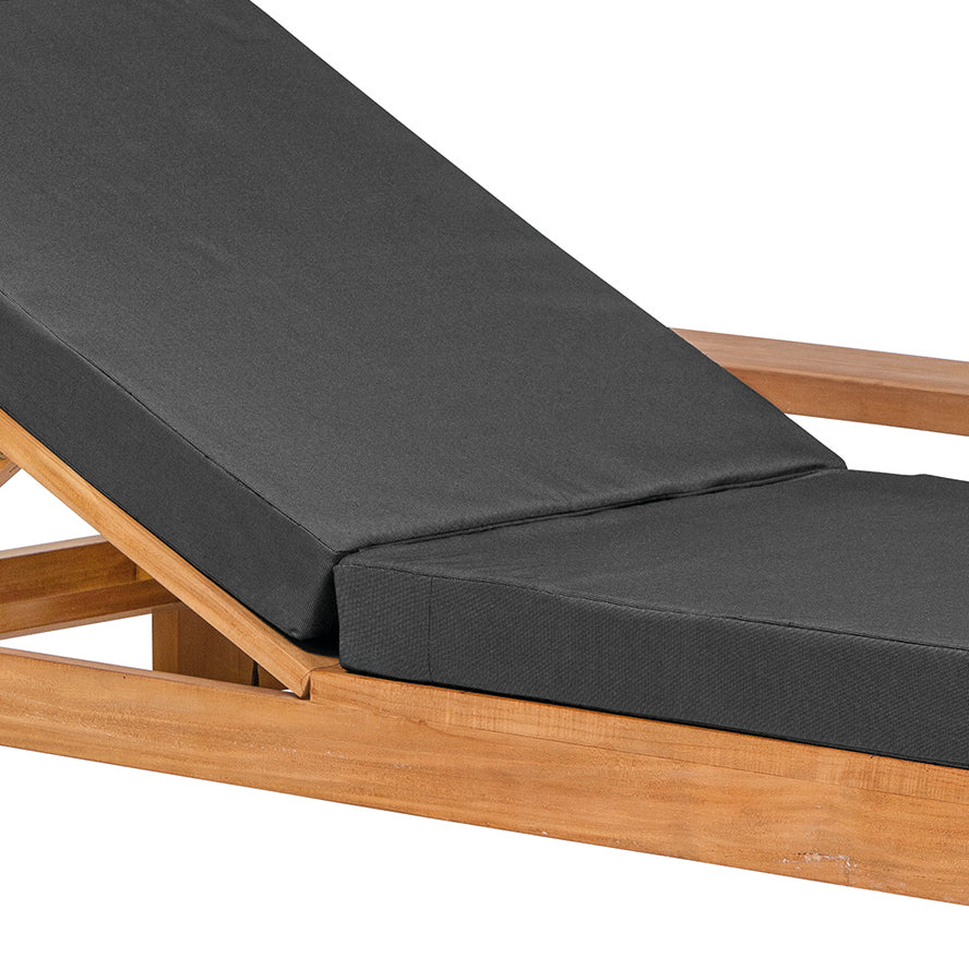 Teak sunlounger Danau, incl. kussen