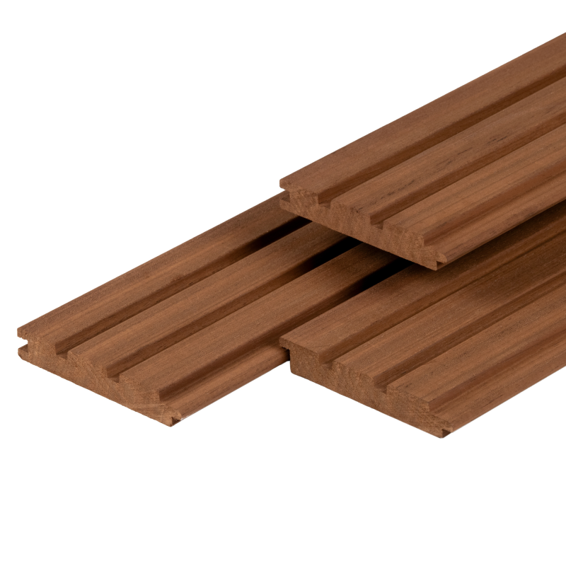 Ayous hardhout triple profiel 2,1 x 14,5 x 245 cm, thermisch gemodificeerd, geschaafd