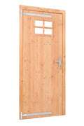 Douglas enkele klampdeur met raam B1000xH2050mm buitenmaat, linksdraaiend (rvs / verzinkt beslagset)