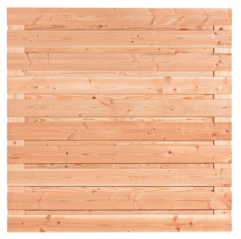 Tuinscherm Jasmund, douglas, RVS-geschroefd, horizontaal, 21-planks (19+2) 180 x 180 cm