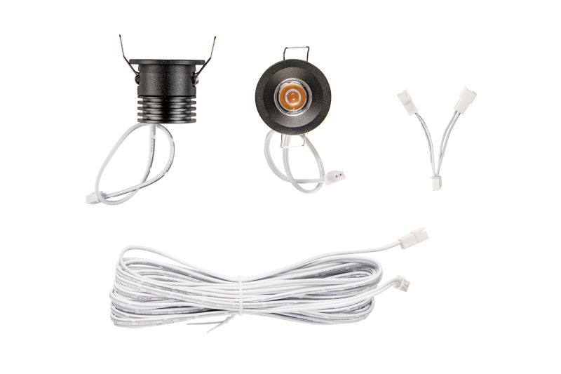 Plafond spots, set van 2 stuks (incl. kabels en splitter)