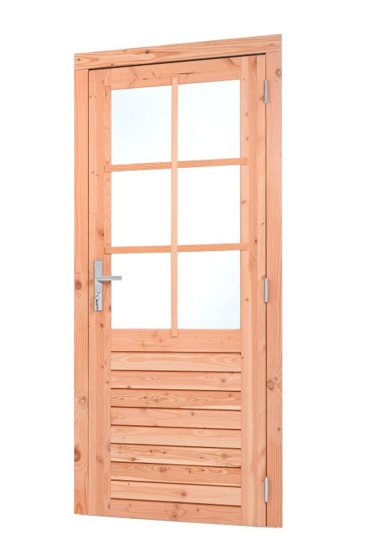 Red Class Wood enkele glas deur, 6-ruits RD Enkele glasdeur B1000 x H2050 mm buitenmaat (rvs beslagset)